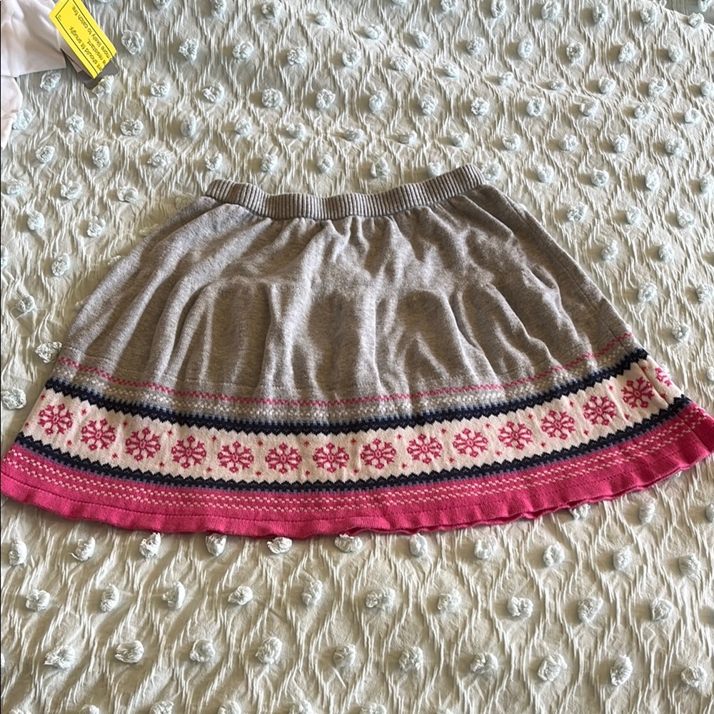 Gray and Pink Patterned Women's Skirt